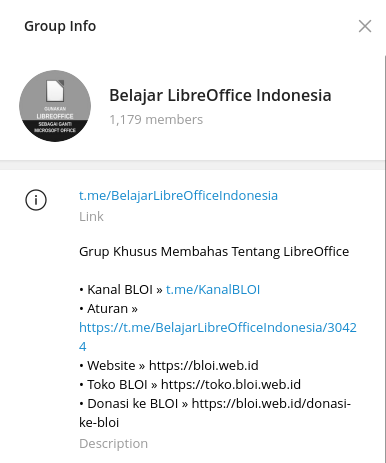 Grup Telegram Belajar LibreOffice Indonesia