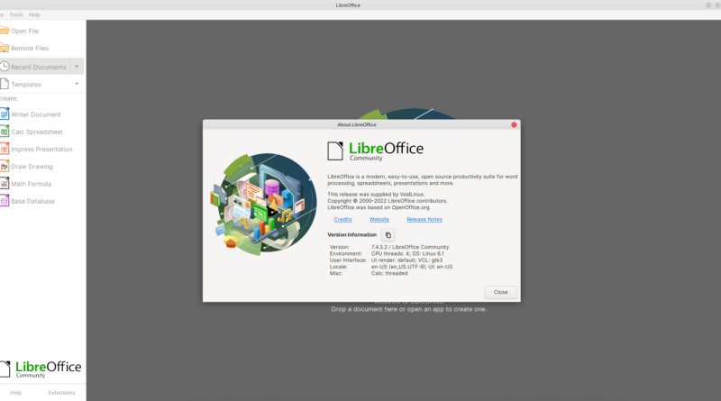 Antar Muka LibreOffice Start Center